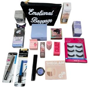 Lolo Makeup Bag Eyeliner Blush Lipstick Brow Gel Contour Eyeshadow Lash Bundle
